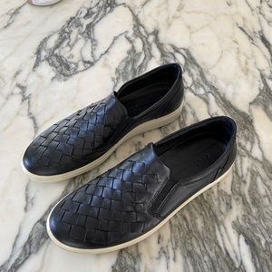Ecco Black Leather Slip on Sneaker
